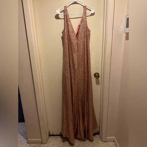 Alfred Angelo Elegant Rose Gold Sequins Wedding Dress 20W